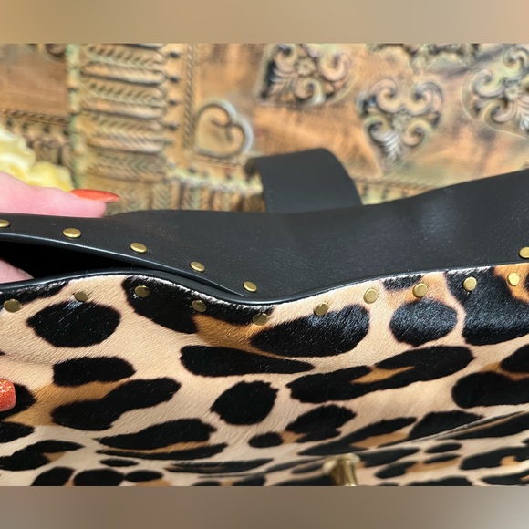 COACH Haircalf Leopard Page 27 Boarder Rivets Shoulder Bag NWT 32870 GORGEOUS! - Picture 12 of 12